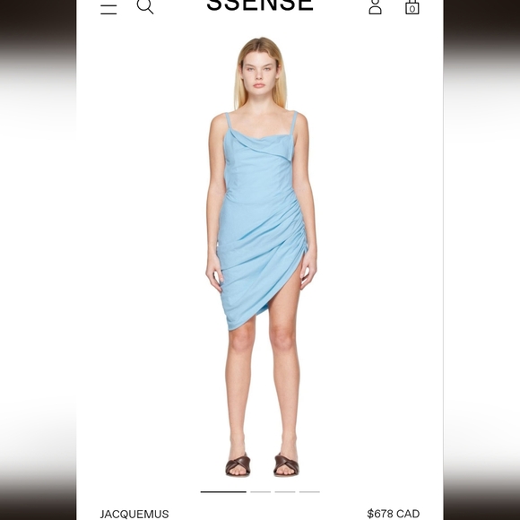 JACQUEMUS Blue Le Montangne 'La Robe Saudade' Minidress - Picture 2 of 6